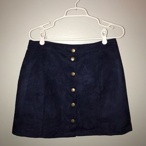 Navy button-up skirt